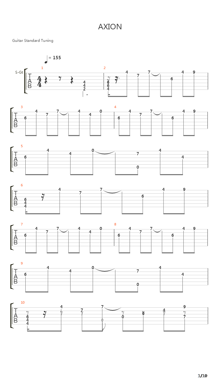 CYTUS - AXION吉他谱