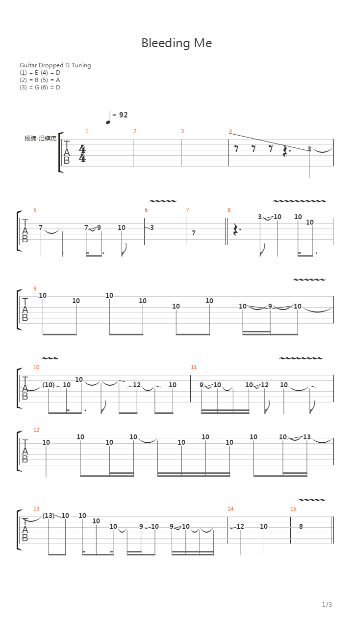 Bleeding Me吉他谱
