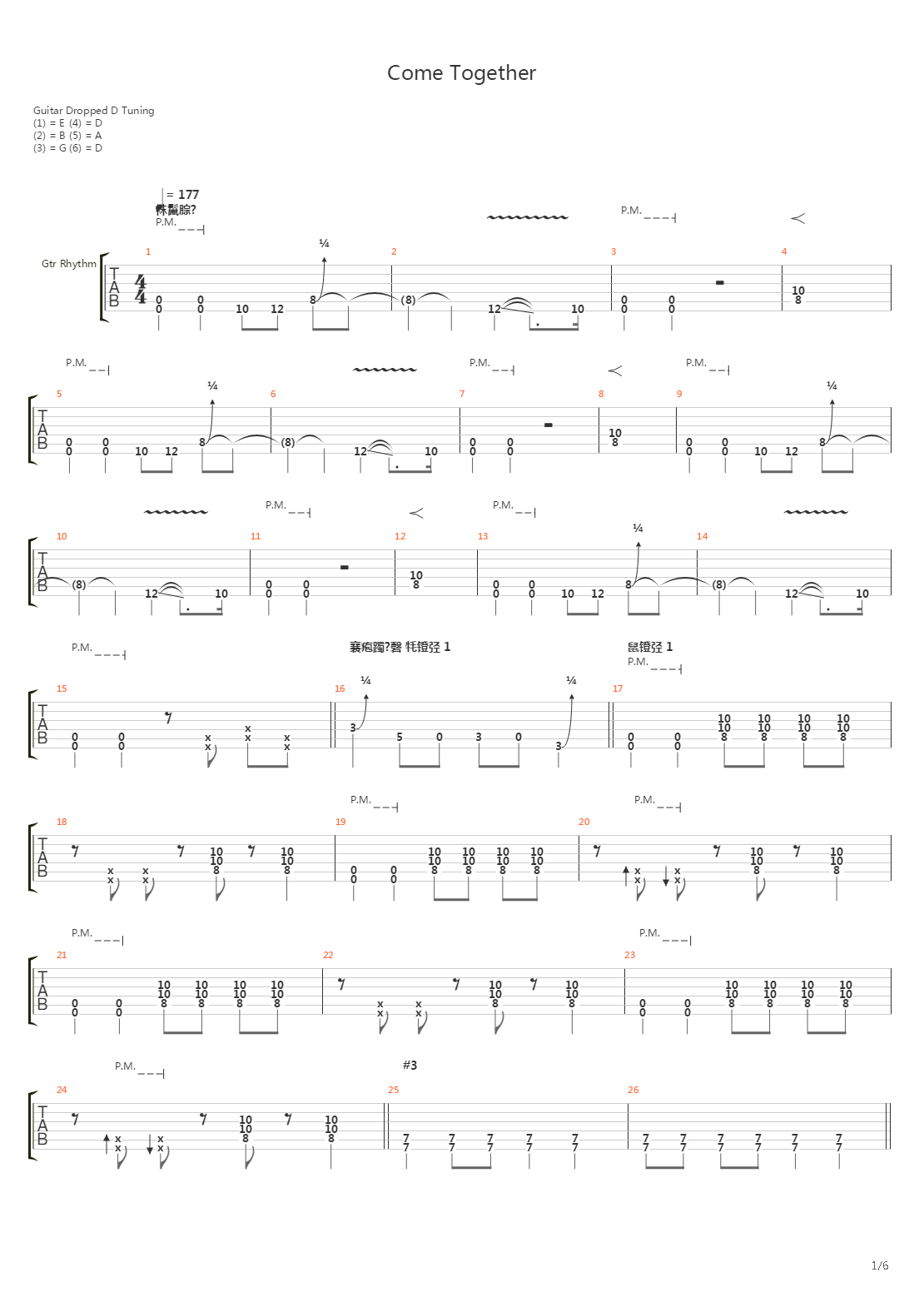 Come Together吉他谱