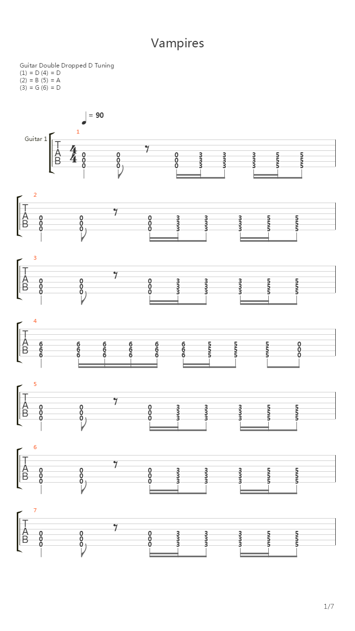 Vampires吉他谱