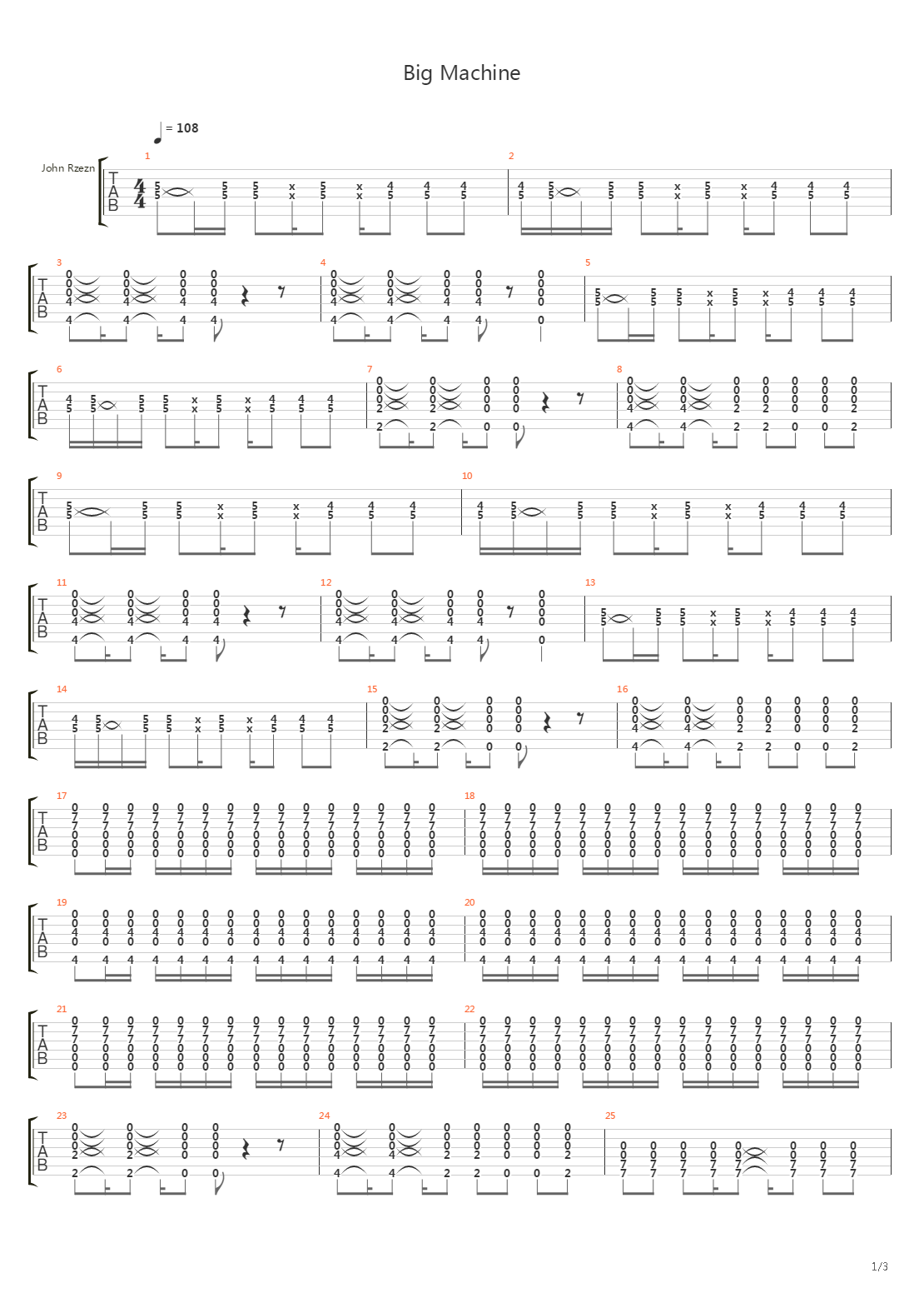 Big Machine吉他谱