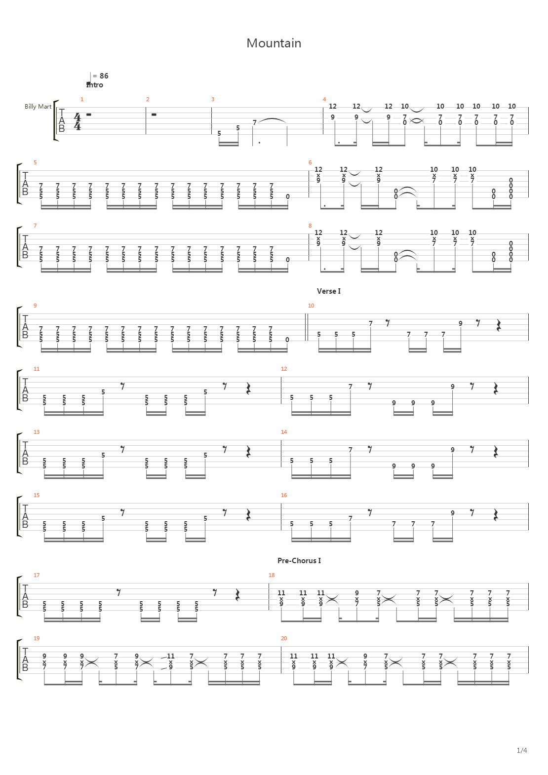 Mountain吉他谱