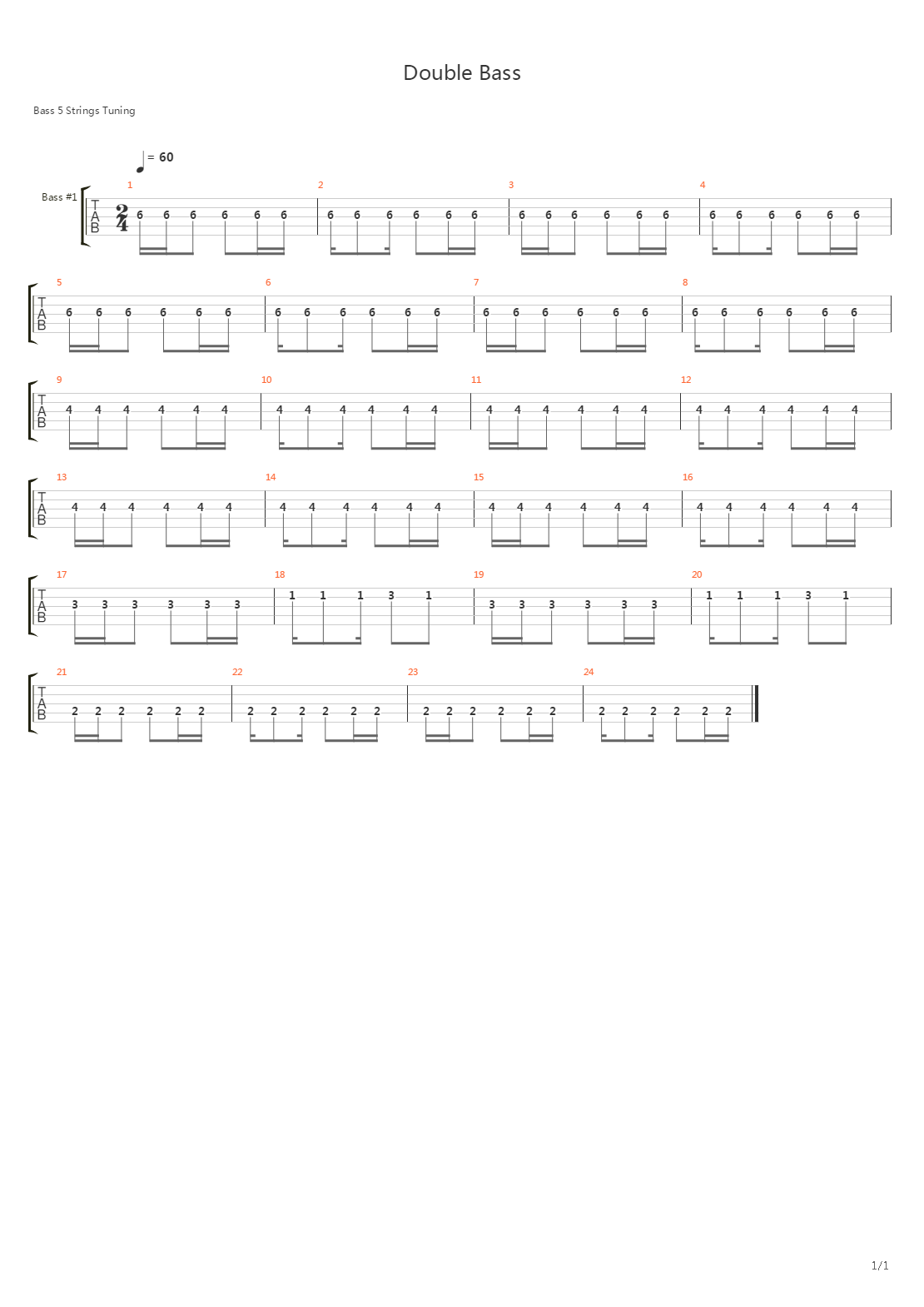 Double Bass吉他谱