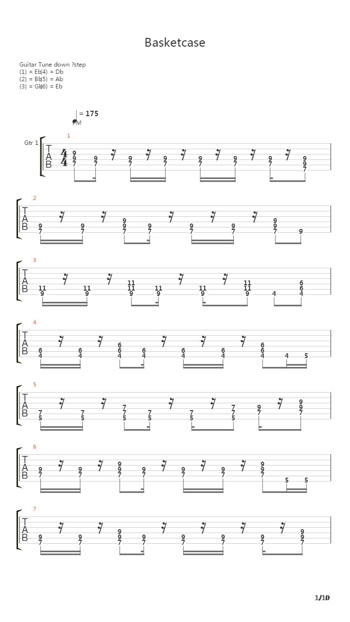 Basketcase吉他谱