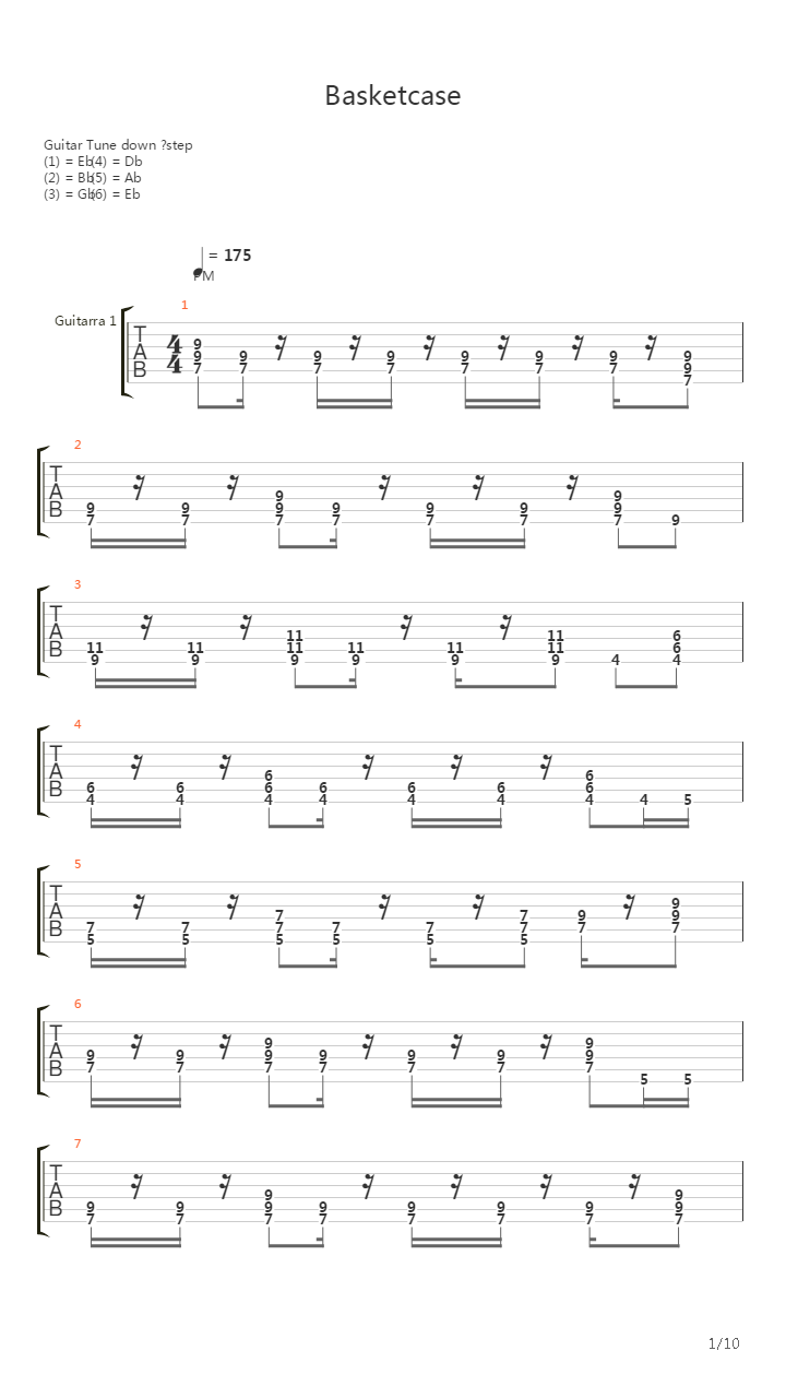 Basketcase吉他谱