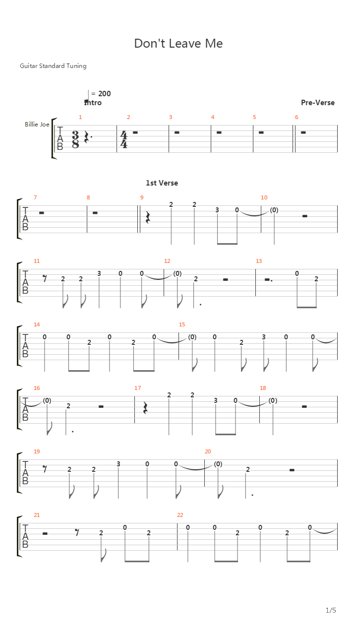 Don't Leave Me吉他谱