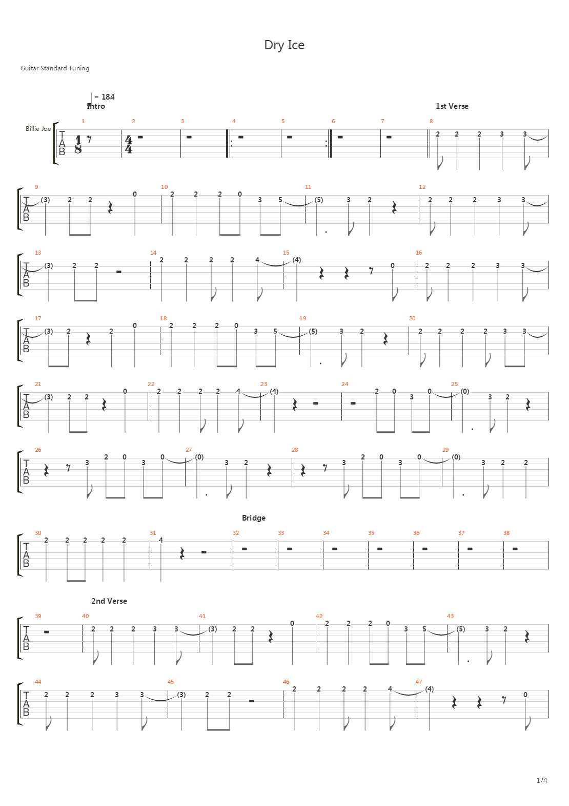 Dry Ice吉他谱