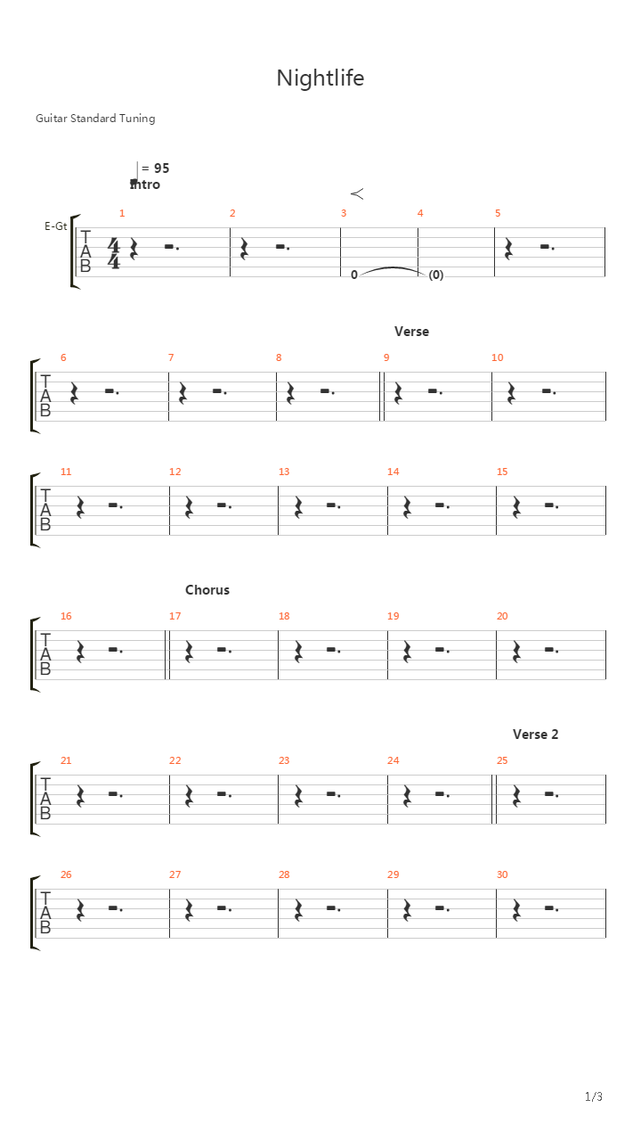 Nightlife吉他谱