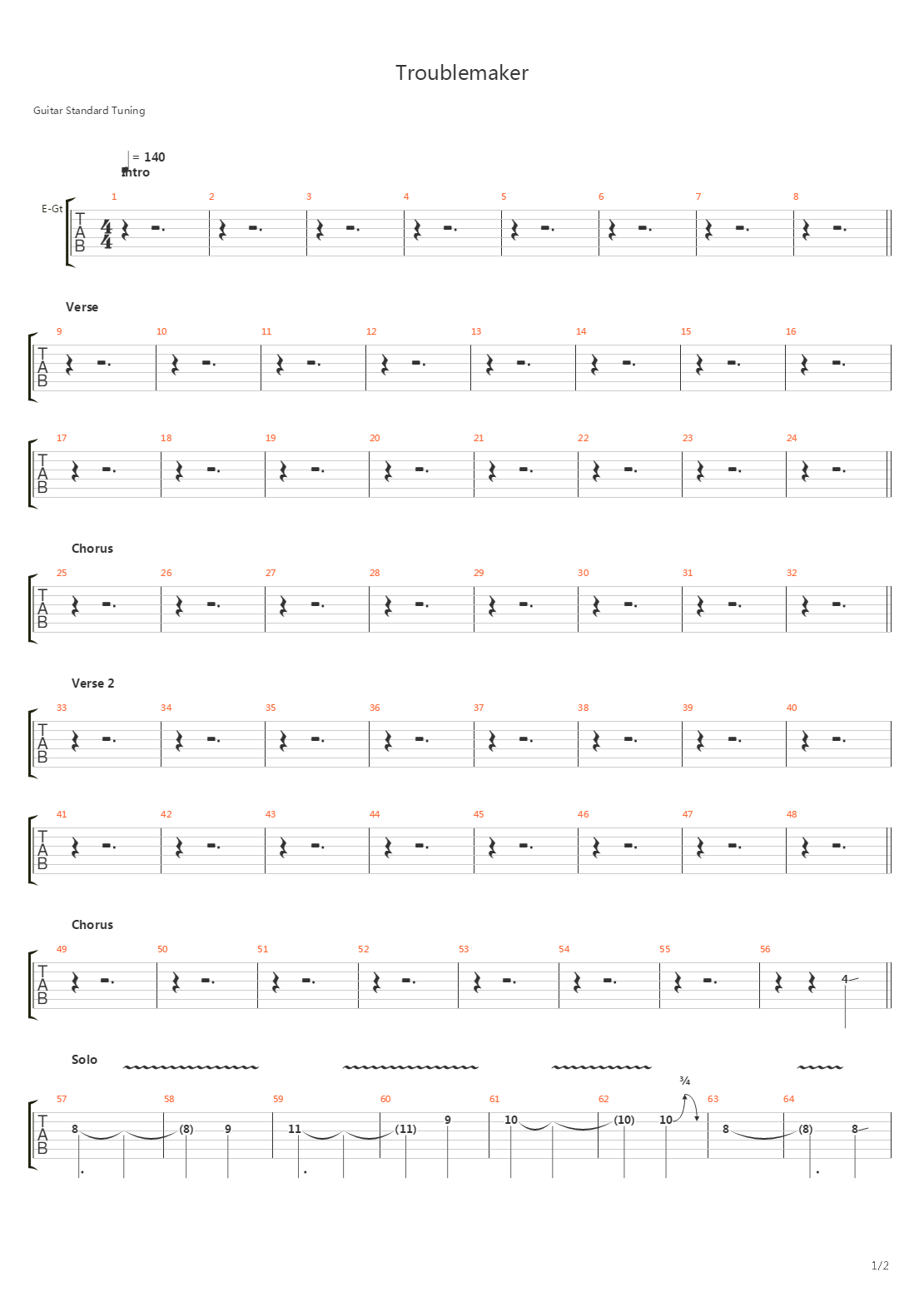 Troublemaker吉他谱