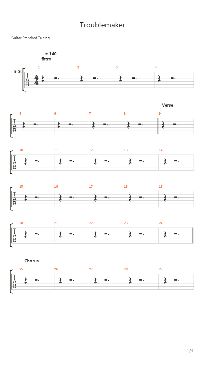 Troublemaker吉他谱