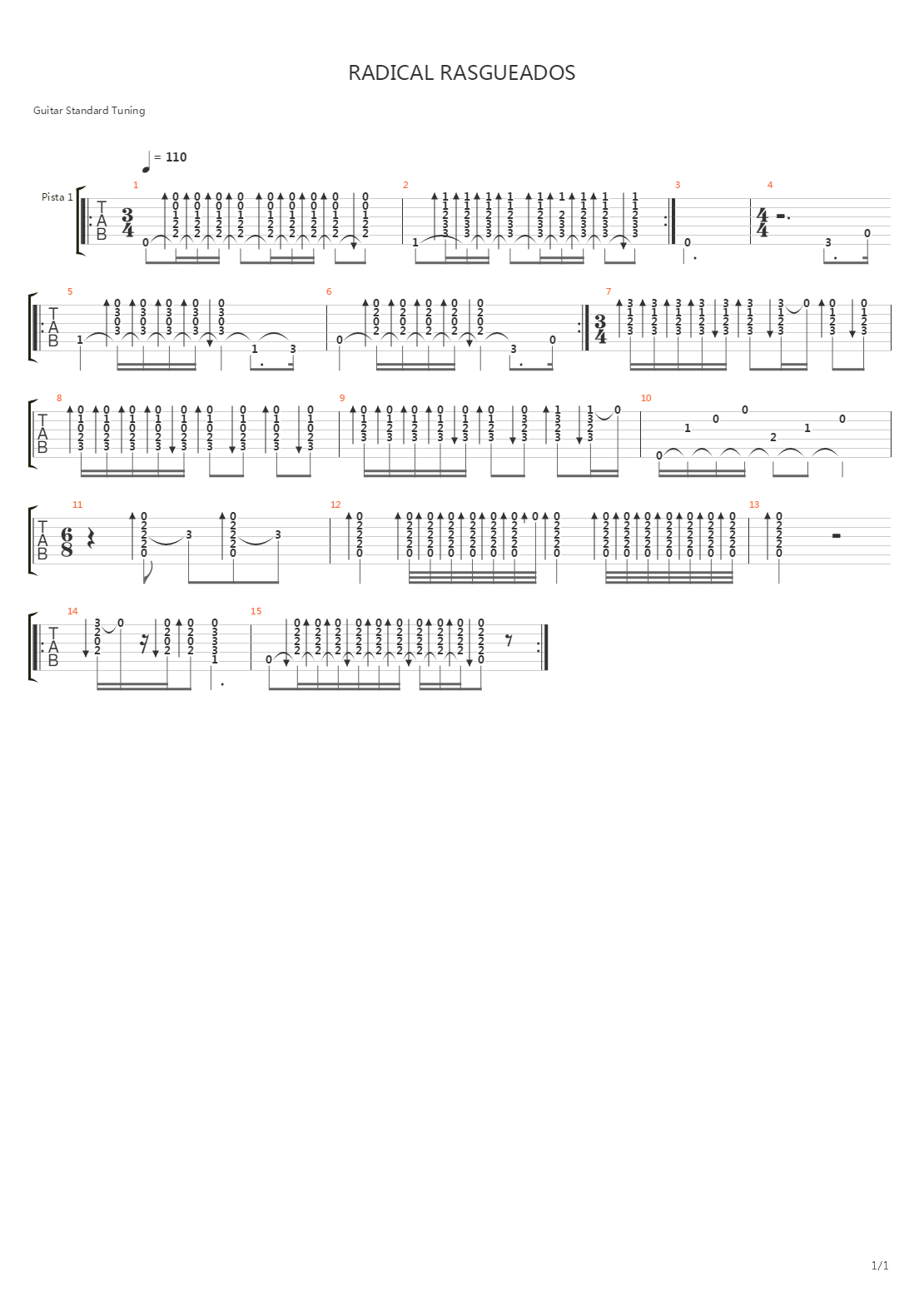 guitar player licks and lessons - RADICAL RASGUEADOS吉他谱