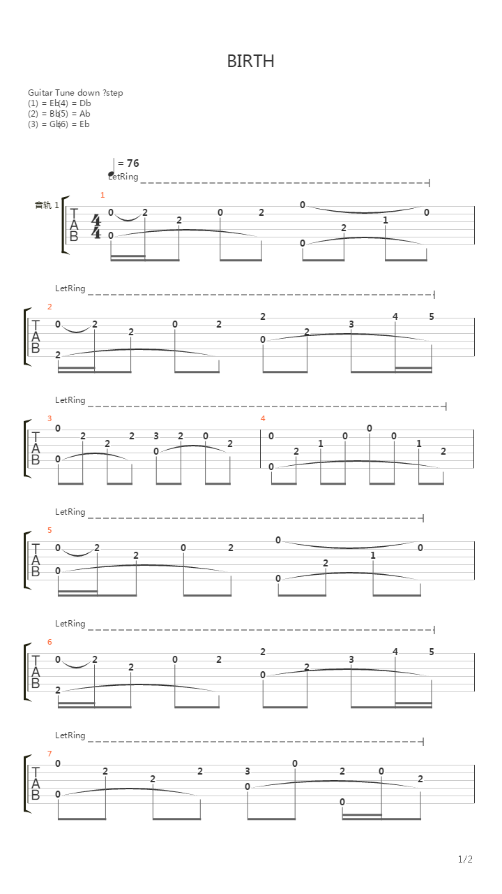 BIRTH吉他谱