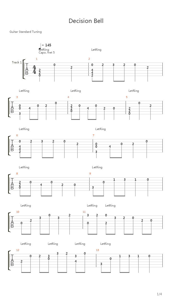 圣剑传说 3 - Decision Bell吉他谱