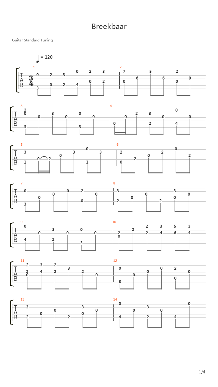 Breekbaar吉他谱