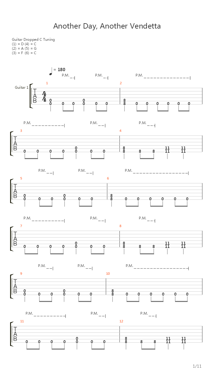 Another Day, Another Vendetta吉他谱