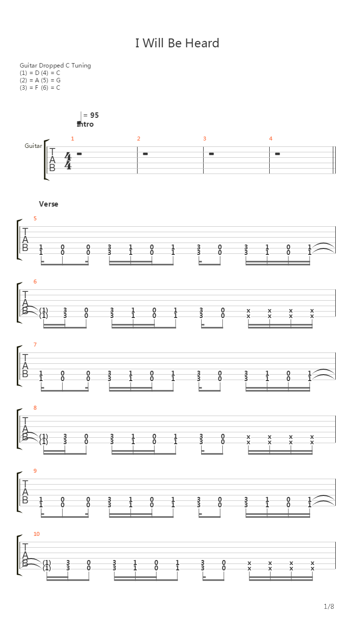 I Will Be Heard吉他谱