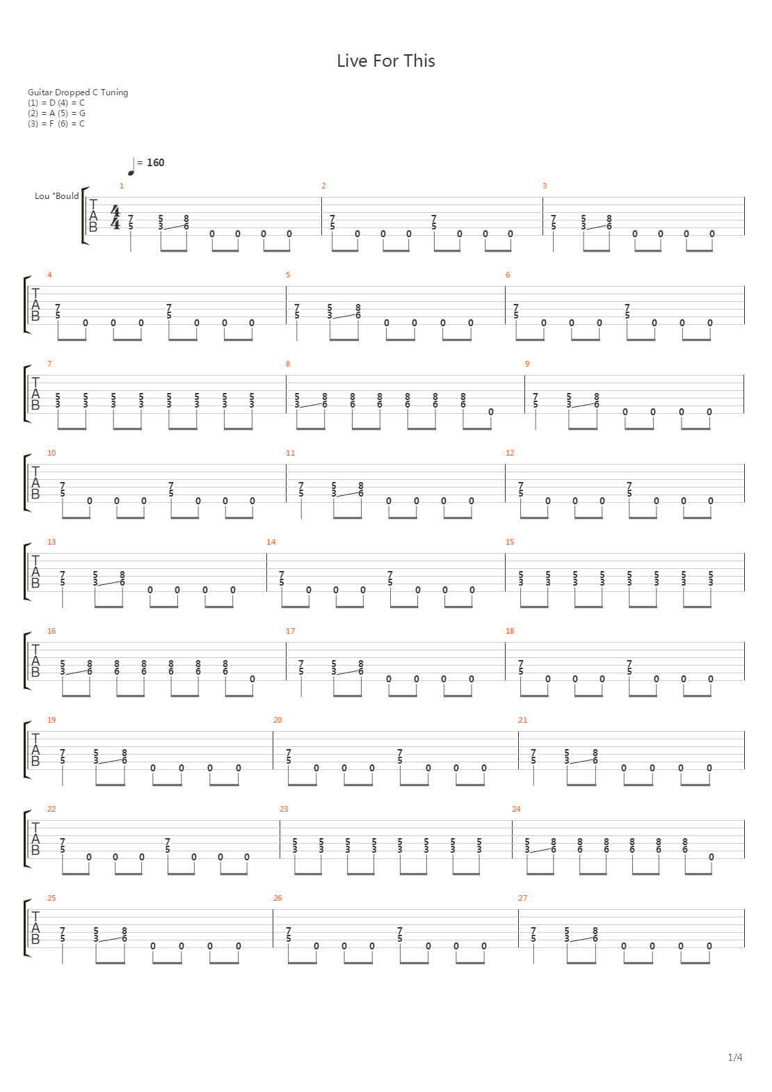 Live For This吉他谱