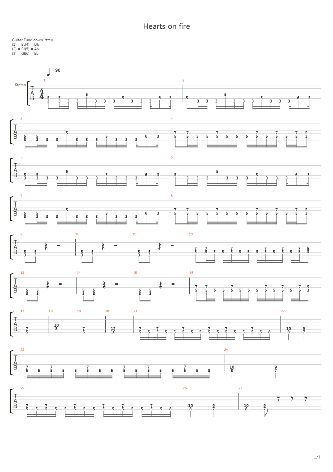 Hearts On Fire吉他谱