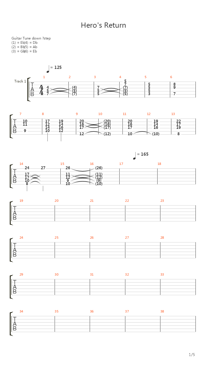 Hero's Return吉他谱