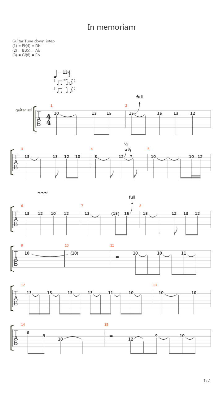In Memoriam吉他谱