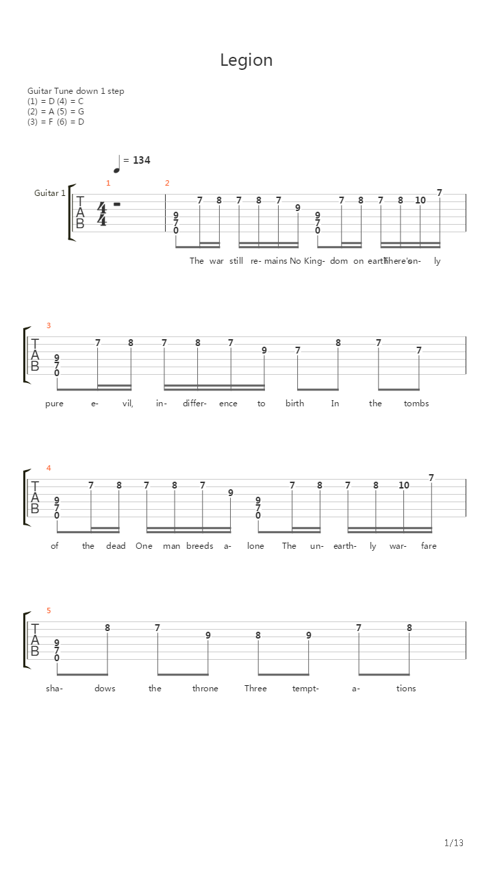 Legion吉他谱