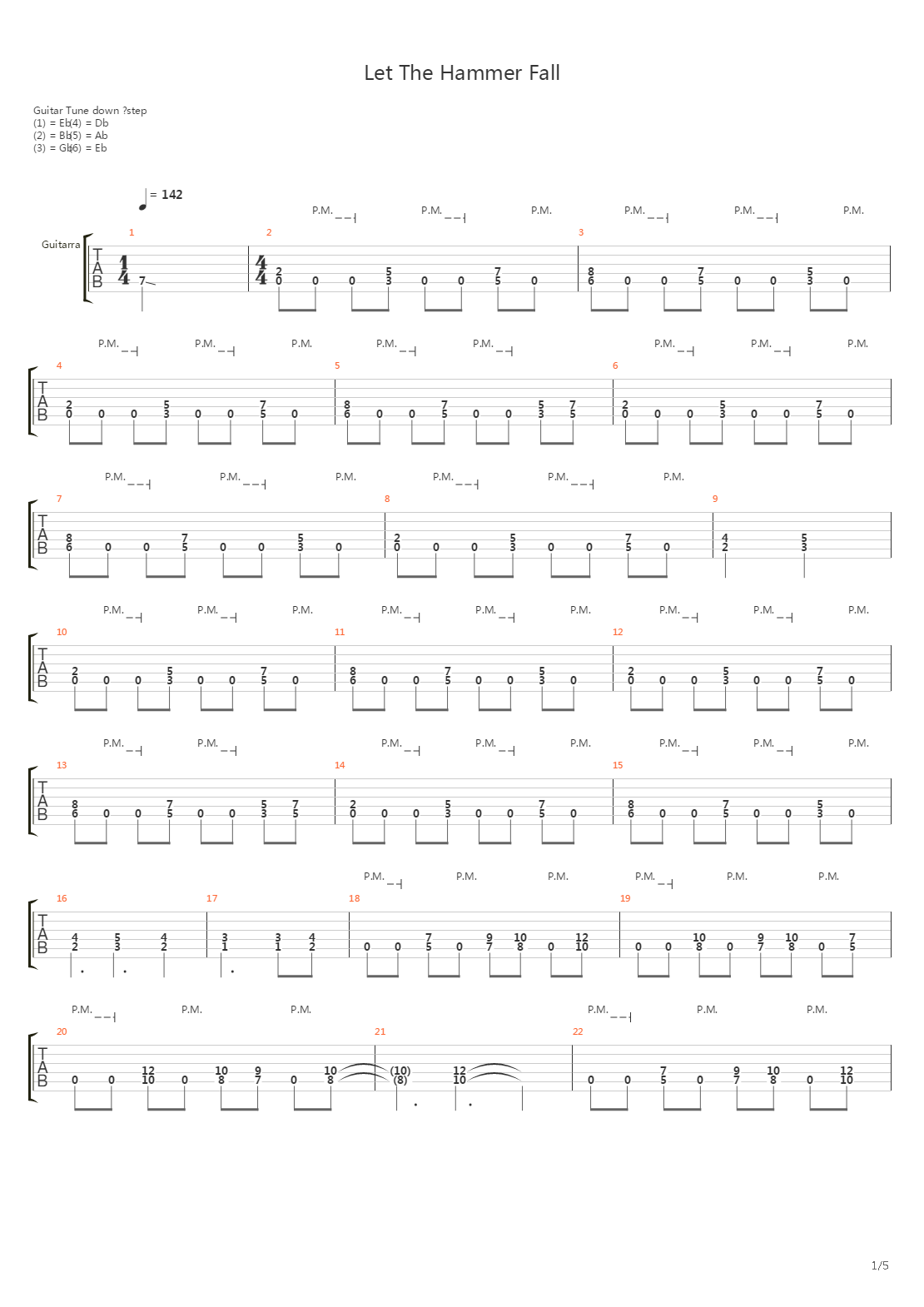 Let The Hammer Fall吉他谱