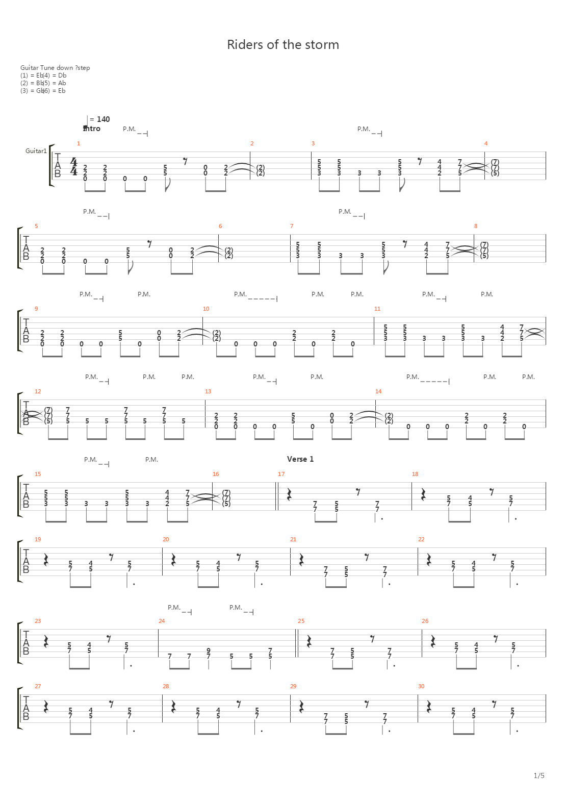 Riders On the Storm吉他谱