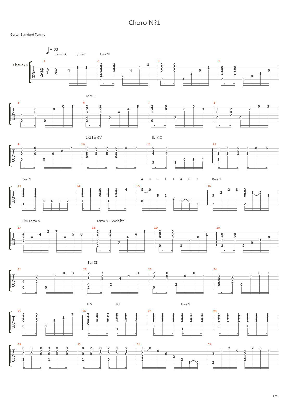 Choro N°1吉他谱