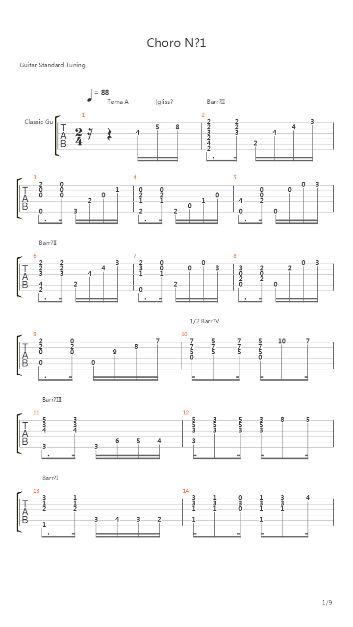 Choro N°1吉他谱