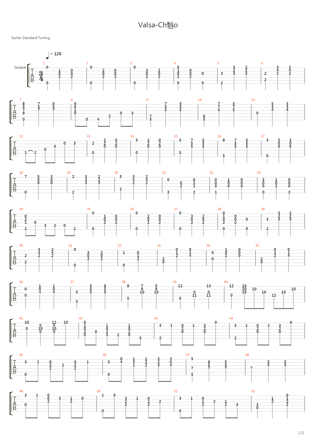 Valsa Choro吉他谱