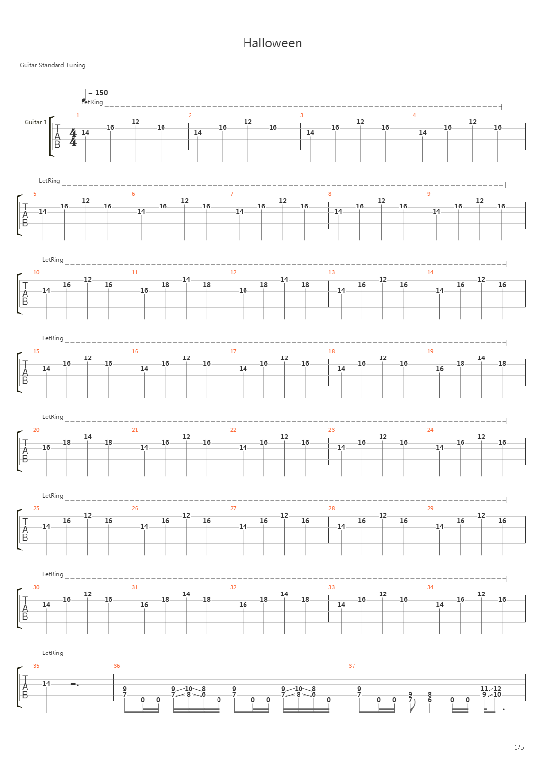 Halloween吉他谱