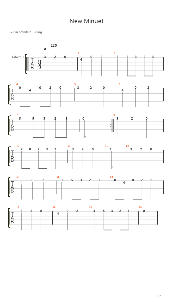 New Menuett吉他谱