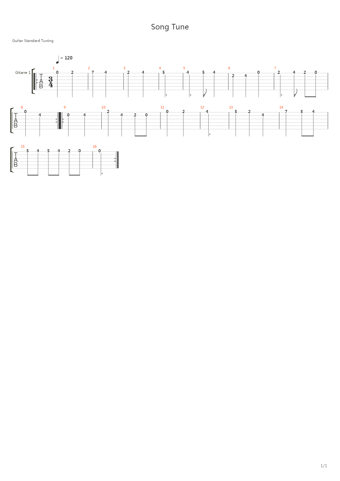 Song Tune吉他谱