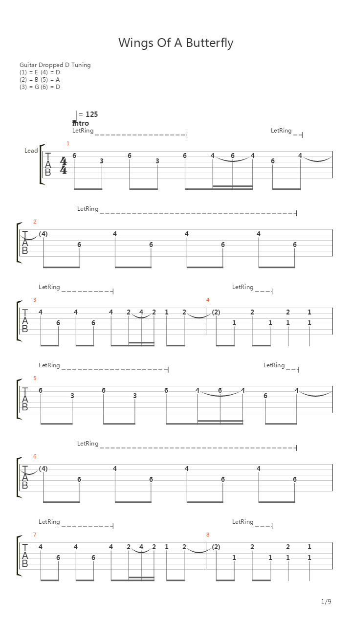 Rip Out The Wings Of A Butterfly吉他谱