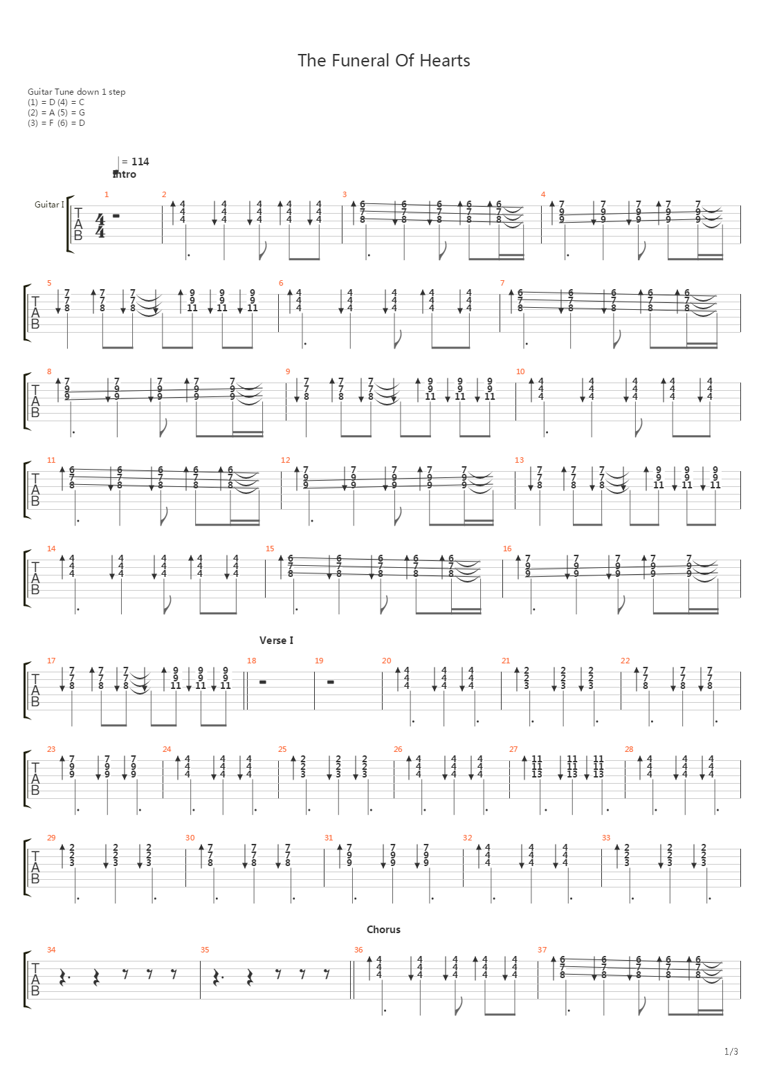 The Funeral Of Hearts吉他谱