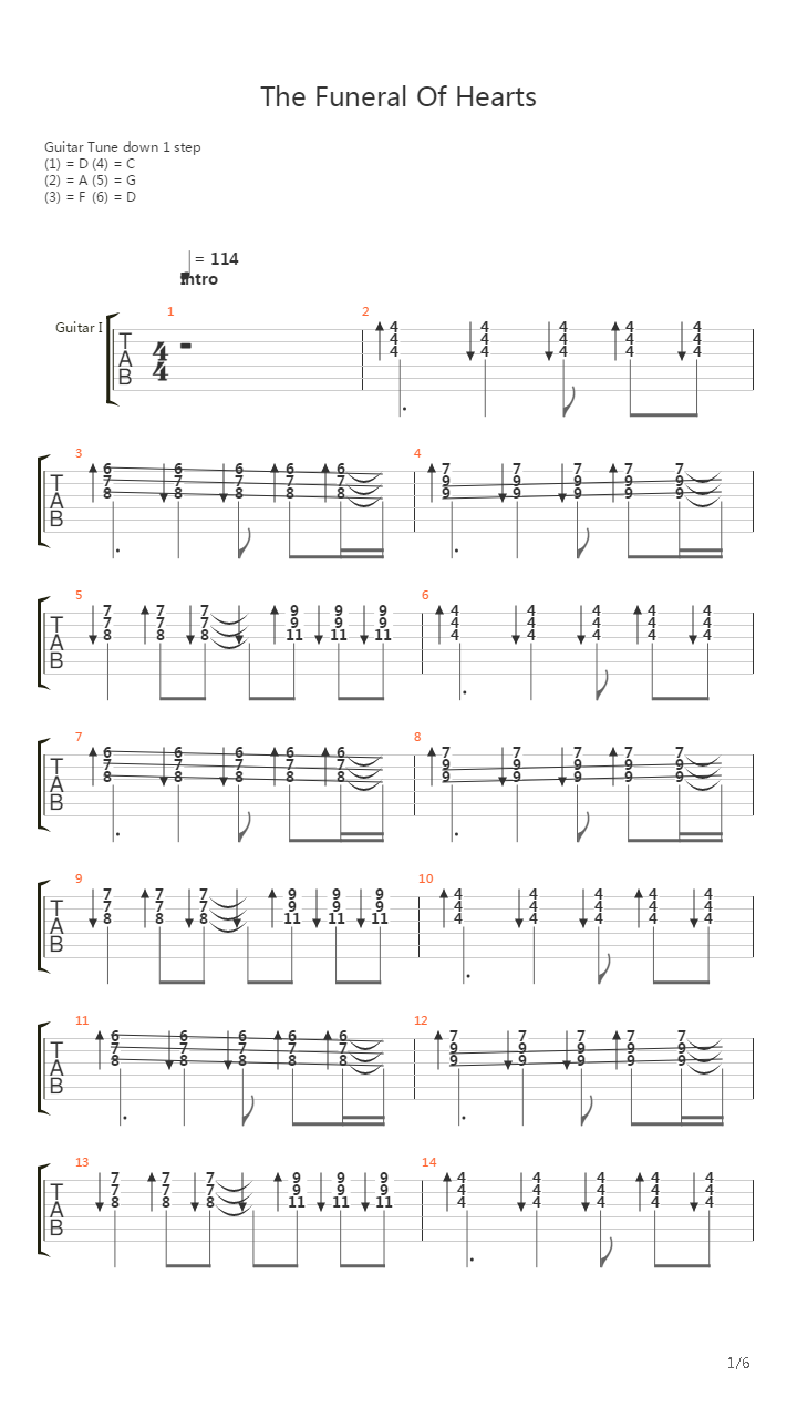 The Funeral Of Hearts吉他谱