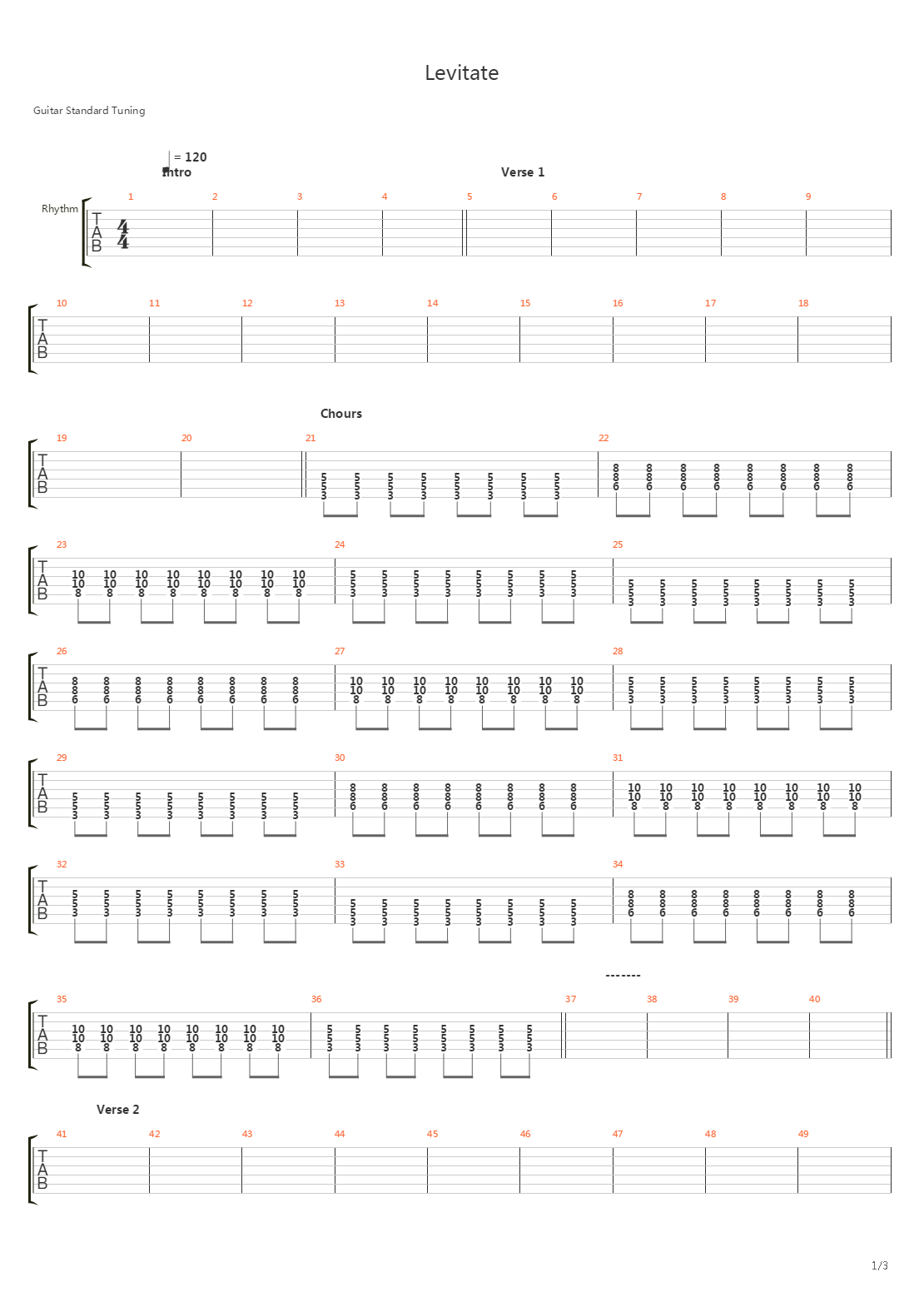 Levitate吉他谱