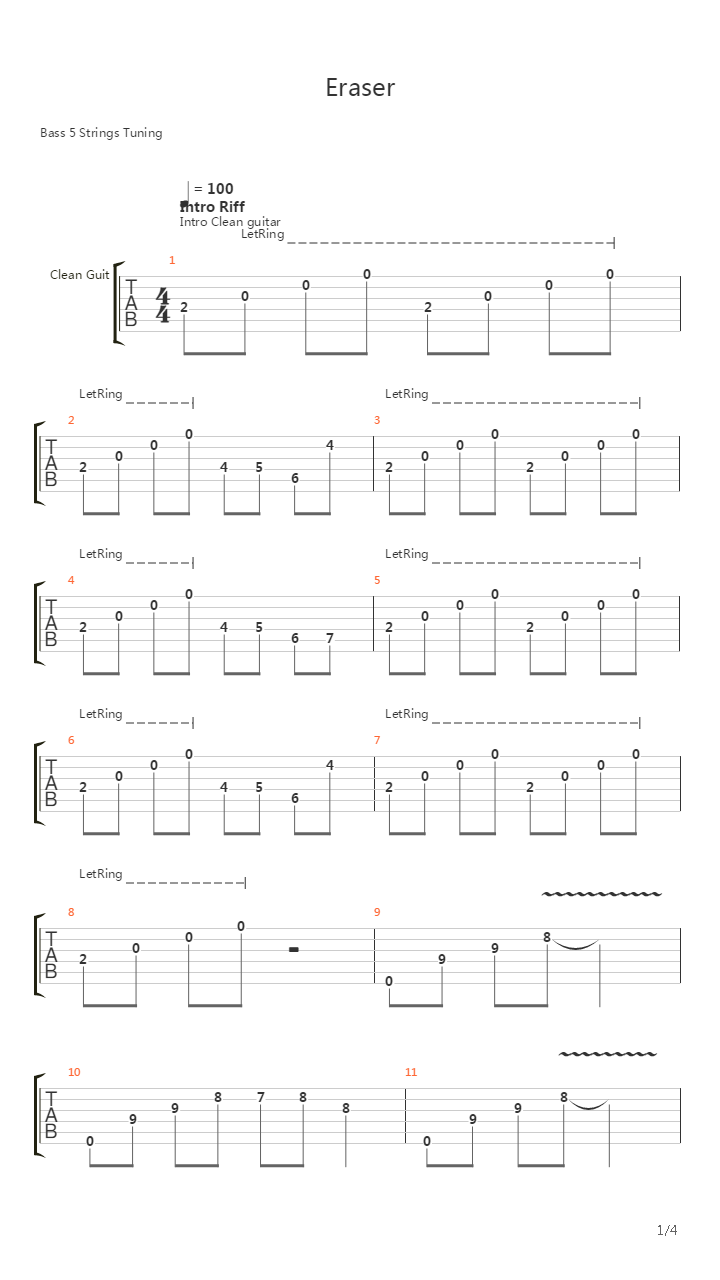 Eraser吉他谱