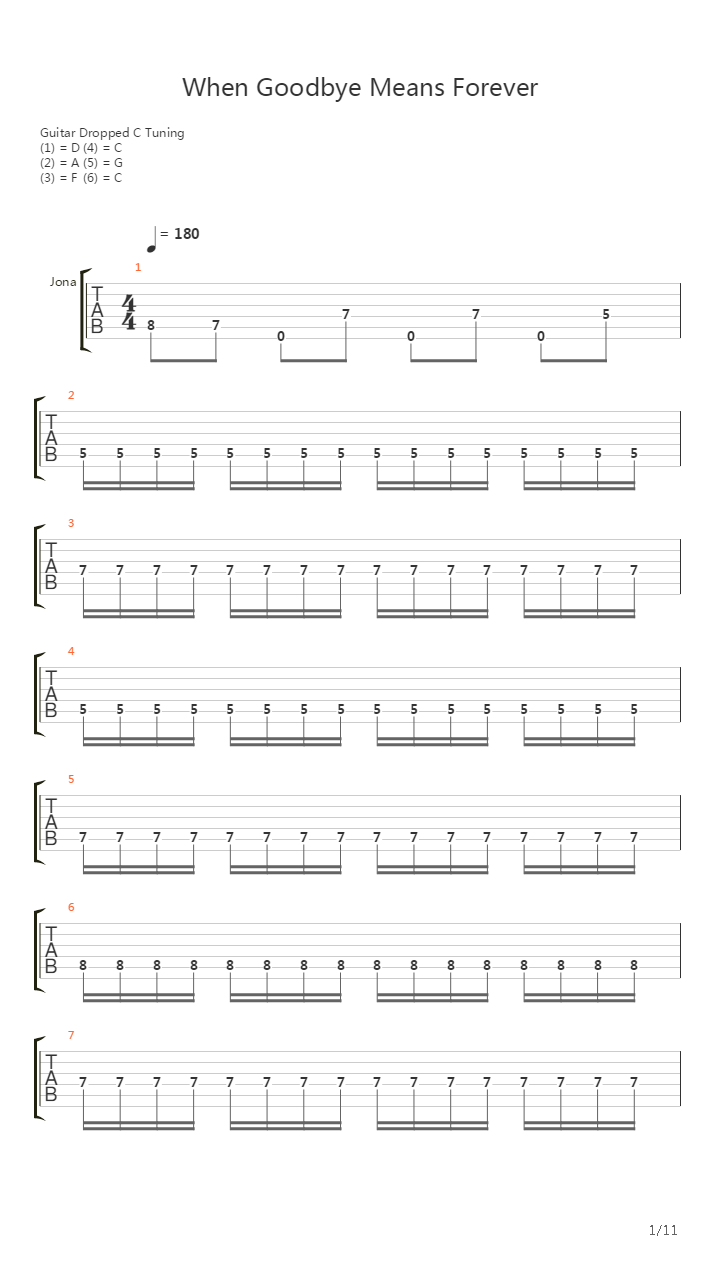 When Goodbye Means Forever吉他谱