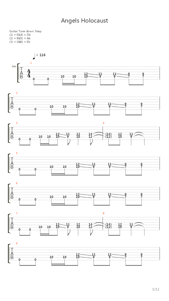 Angels Holocaust吉他谱