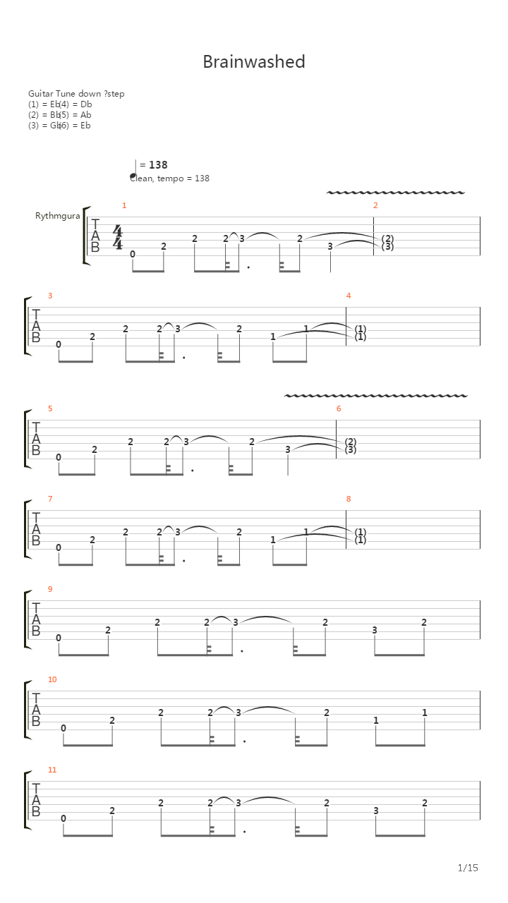 Brainwashed吉他谱