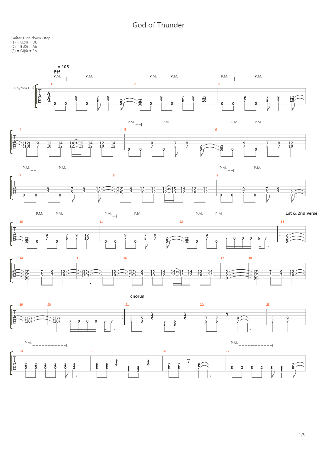 God Of Thunder吉他谱