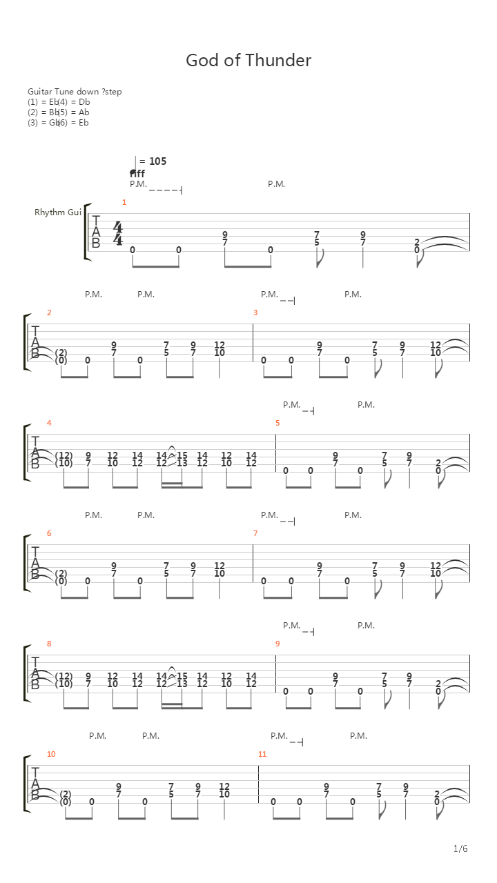 God Of Thunder吉他谱