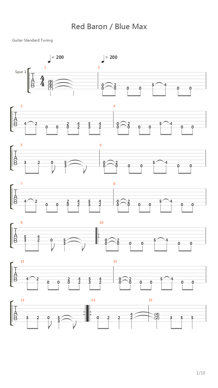 Red Baron - Blue Max吉他谱