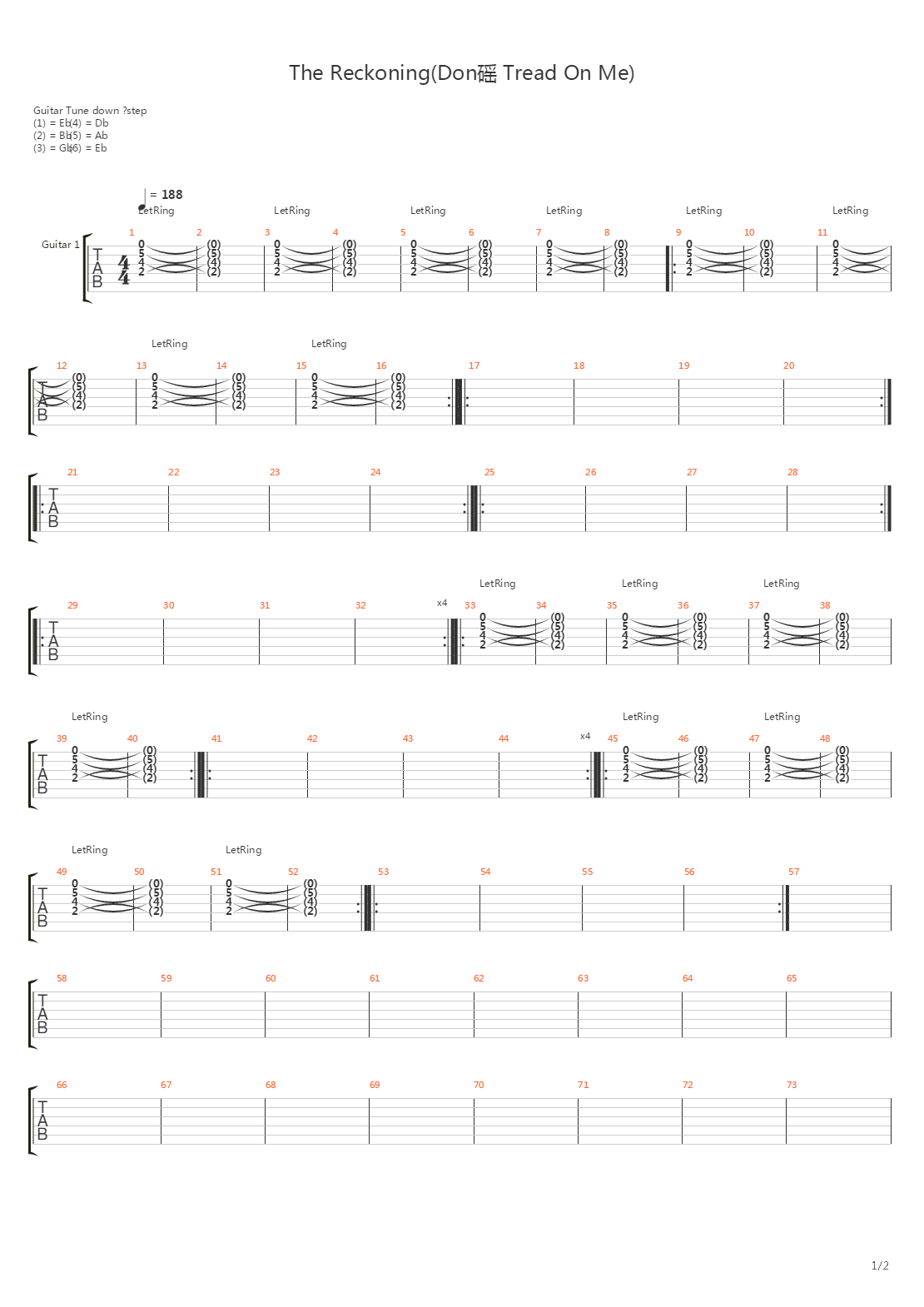 The Reckoning吉他谱