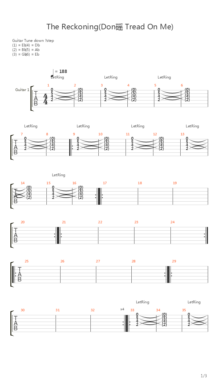 The Reckoning吉他谱