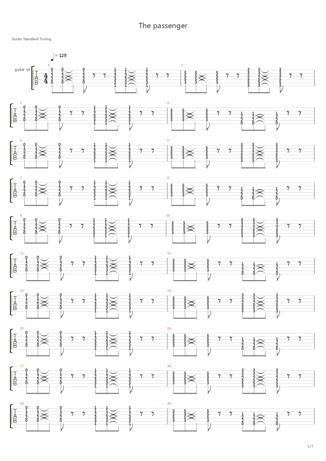 the passengers吉他谱