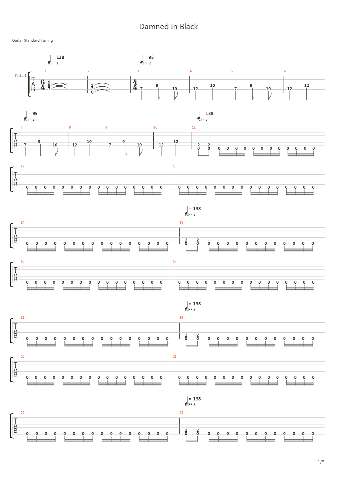 Damned In Black吉他谱