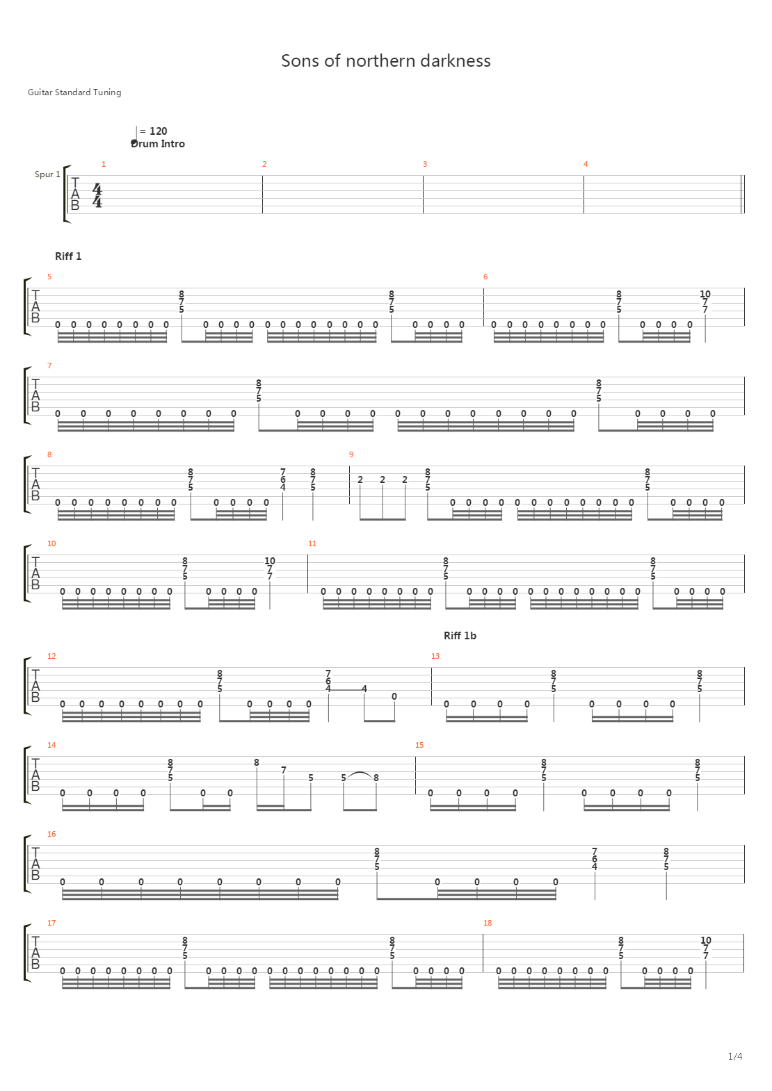 Sons Of Northern Darkness吉他谱