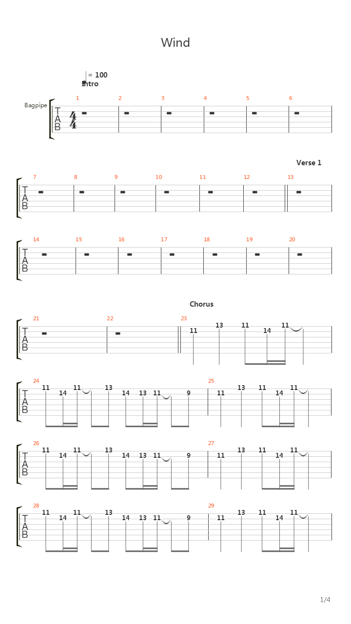 Wind吉他谱